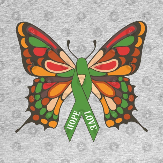 Mental Health Awareness Butterfly Ribbon Tee by mstory